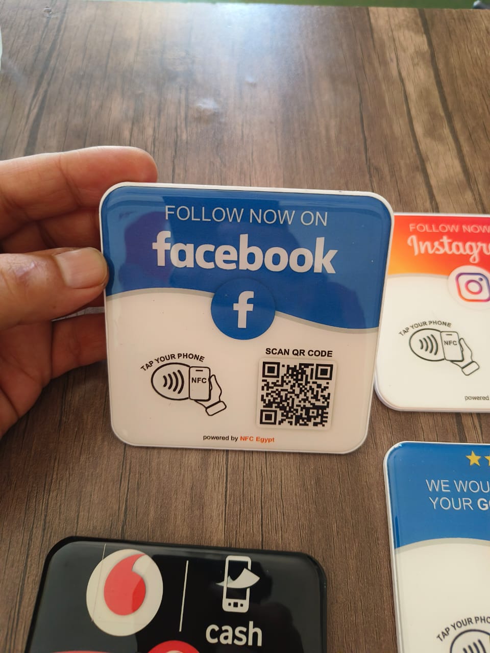 Coaster resin epoxy 10x10cm NFC + Qr Dynamic changeable