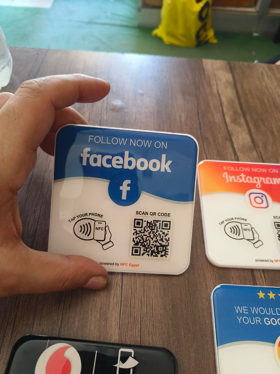 Coaster resin epoxy 10x10cm NFC + Qr Dynamic changeable