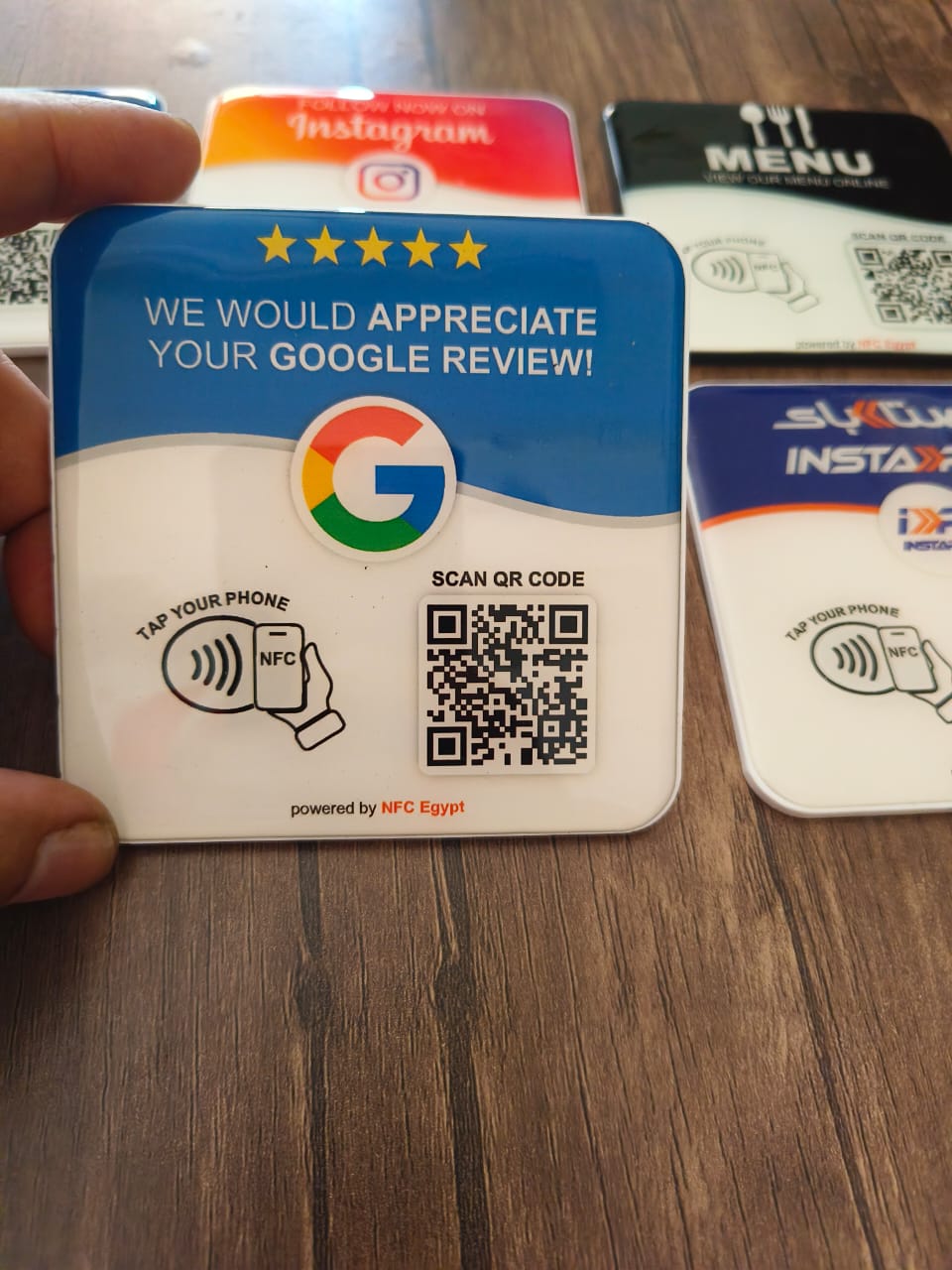 Coaster resin epoxy 10x10cm NFC + Qr Dynamic changeable