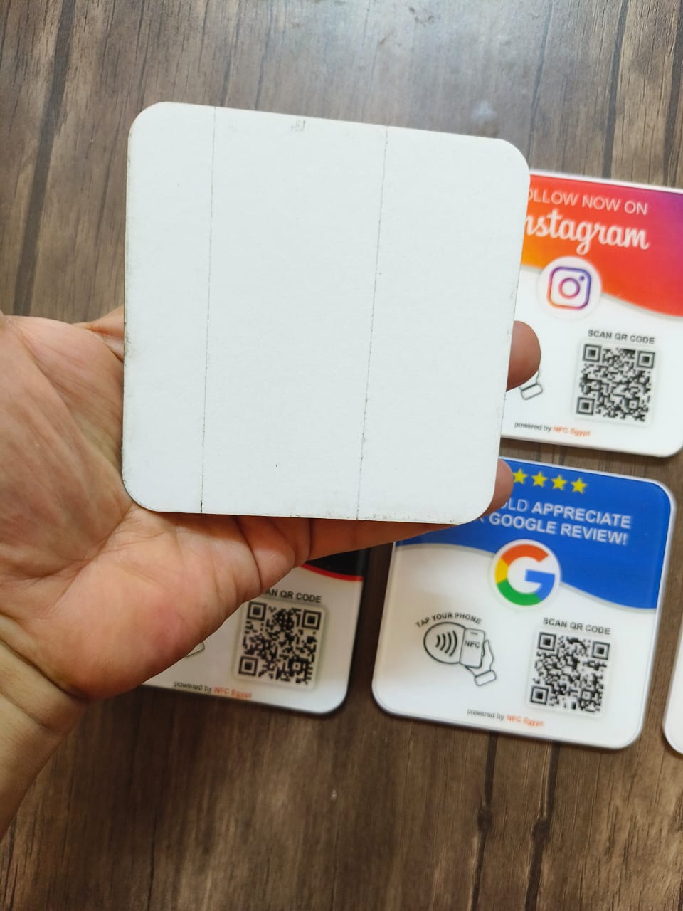 Coaster resin epoxy 10x10cm NFC + Qr Dynamic changeable