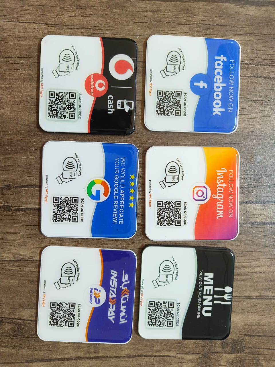 Coaster resin epoxy 10x10cm NFC + Qr Dynamic changeable