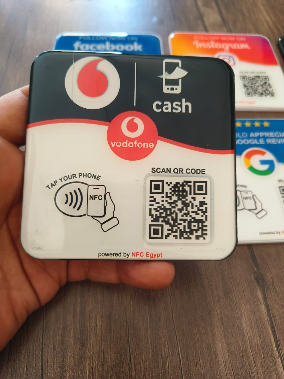 Coaster resin epoxy 10x10cm NFC + Qr Dynamic changeable