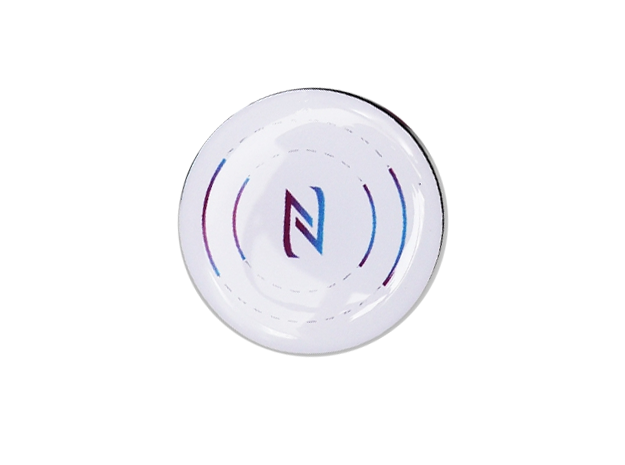 NFC Epoxy on-metal model 213 Programmable, Printed with NFC Logo (White)