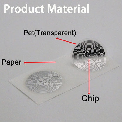 NFC  Sticker diameter 25mm (13.56 MHz - Ultralight) Transparent.